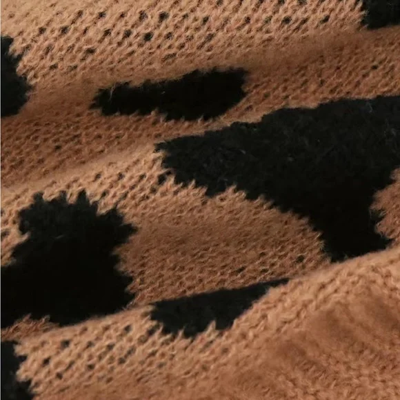 HP 11/10 Cozy Knit Animal Print Open Front Cardigan - Picture 3 of 11